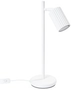 Lampa biurkowa KARBON biała ryflowana SOLLUX  LIGHTING