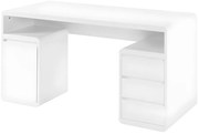 Biurko z miejscem do przechowywania SERGUEI - MDF lakierowane na biało