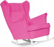 Fotel Uszak + płozy MAGNETA wyrazisty róż FUKSJA