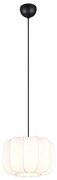 Lampa wisząca Japandi czarna z białym kloszem 25 cm - MadleineJapandi Oswietlenie wewnetrzne