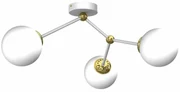 Lampa sufitowa, potrójna, biała, nowoczesna JOY WHITE / GOLD 3xE14