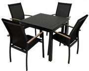 EXPERT WOOD antracyt - komplet wypoczynkowy aluminiowy 4+1