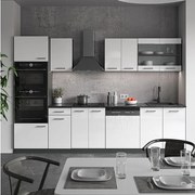 Aneks kuchenny biały wysoki połysk/antracyt 300x46x81.6 r-line