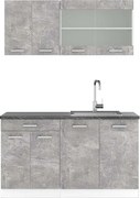 Pojedyncza kuchnia beton/biały 140x60x81.6 r-line