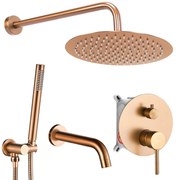 Zestaw wannowo-prysznicowy podtynkowy Rea Lungo Miedź Szczotkowana