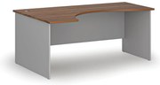Ergonomiczne biurko  PRIMO GRAY, 180x120 cm, lewe, szary/orzech