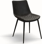 Zestaw 4 krzeseł ze sztucznej skóry w kolorze antracytowym - CANNES