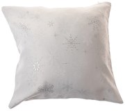 Świąteczna poszewka na poduszkę wodoodporna Płatki śniegu srebrny, 40 x 40 cm