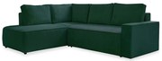Ciemnozielony sztruksowy rozkładany narożnik (lewostronny) Brave Dave – Miuform
