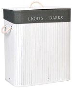 Biało Szary Bambusowy Kosz Na Pranie G4-A11