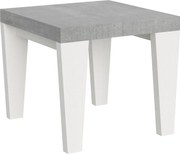 Stół rozkładany 90x90/246 cm Blat cementowy Spimbo Mix - Nogi z białego jesionu