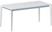 Stół konferencyjny do biura PRIMO ACTION, 160x80 cm, szaro-srebrna podstawa, biały