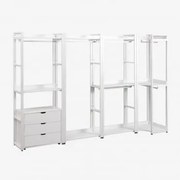 Modułowa Otwarta Szafka Narożna 4-częściowa Ze Stali I Mdf Ariaster Biała - Sklum