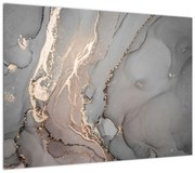 Obraz - Szaro - złoty marmur (70x50 cm)