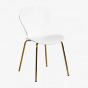 Krzesło Do Jadalni Sztaplowane Z Polipropylenu I Żelaza Uit Biała & Goud - Sklum