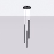 Lampy wiszące nowoczesny Elara, stal - 3 źródło światła 4000K - L.20 x H.120 cm - czarny