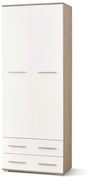 Regał zamykany LIMA REG-2 biały połysk/dąb sonoma HALMAR