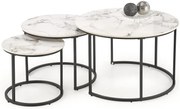 Zestaw wsuwanych stolików kawowych biały marmur H8-F75