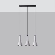 Lampy wiszące nowoczesny Lum, beton - 3 źródło światła 4000K - L.46 x H.110 cm - szary