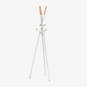 Stojak Na Ubrania Z Metalu I Drewna Bukowego Urian Biała - Sklum