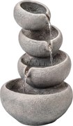 Outsunny Fontanna ogrodowa z żywicy, 4-stopniowy wodospad z LED, pompa, design w stylu kamienia, 35 x 32 x 50 cm | Aosom PL
