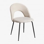 Tapicerowane Krzesło Jadalniane Glorys Czarny & Tkaniny Beige & Tela - Sklum