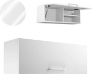 Szafka Łazienkowa Wisząca 80 cm Pozioma Pawlacz Półka Biała Chrom