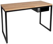 Dębowe biurko na czarnych metalowych nogach S1-E36