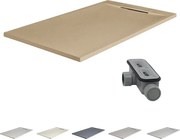 Brodzik z żywicy antypoślizgowy z ukrytym syfonem | Kolor Mokka | 180x90cm