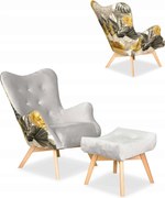Fotel skandynawski Luna z podnóżkiem Family Meble