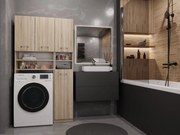 Zestaw łazienkowy Marpol SONOMA, regał, słupek, szafka nad pralkę, zamykane