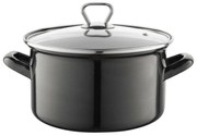 Emaliowany garnek z pokrywką 3,3 l, czarny