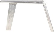 Biurko industrialne w stylu samolotu srebrne 112x50x76 cm z metalu i MDF, design skrzydła odrzutowca, duży blat, łatwy montaż