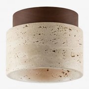 Plafon Sufitowy Ø10 Cm Z Trawertynu I Drewna Davise Travertine - Sklum