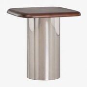 Kwadratowy Stolik Pomocniczy 40x40 Cm Merieines Ciemna Czerń & ↑50 Cm - Sklum