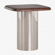 Kwadratowy Stolik Pomocniczy 40x40 Cm Merieines Ciemny Drewniany Uchwyt & ↑50 Cm - Sklum