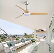 Wentylator sufitowy do salonu - z oświetleniem LED 22 W i 6-biegowym pilotem - 3 łopatki ABS