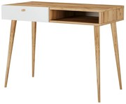 Biurko z szufladą w stylu skandynawskim dąb craft + biały H7-T41