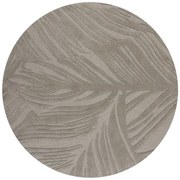 Szary okrągły dywan wełniany ø 160 cm Leaf – Flair Rugs