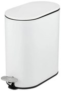 Stalowy kosz na śmieci z pedałem w matowym białym kolorze 5 l Collungo – Wenko