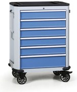 Wózek warsztatowy mobilny na narzędzia  EXPERT, 6 szuflad, niebieski