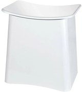 Wenko Stołek łazienkowy z miejscem na pranie Wing, biały, 45 × 33 × 48 cm