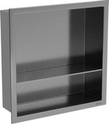 Mexen X-Wall-R półka wnękowa z kołnierzem i półką 30 x 30 cm, gun gray szczotkowany - 19E0303010S