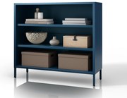 Niski regał metalowy granatowy Modern LUCA, 1000 x 900 x 350 mm