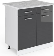 Szafka dolna do kuchni antracyt wysoki połysk 80x60x81.6 r-line