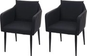 Krzesło do jadalni MCW-H93 (zestaw 2 sztuk),  sztuczna skóra czarny