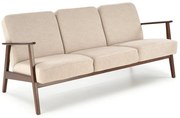 Sofa MILANO 3S beżowa/orzech trzyosobowa HALMAR