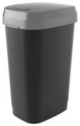 Czarny plastikowy kosz na śmieci 50 l Dual Swing – KIS