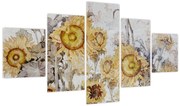 Obraz - Słoneczniki na ścianie (125x70 cm)