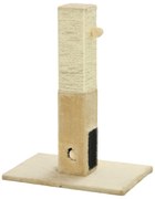 PawHut Drapak dla Kotów, Kolumna do Drapania, 79 cm Wysokość, z Jutą i Zabawką, Plusz, Beżowy